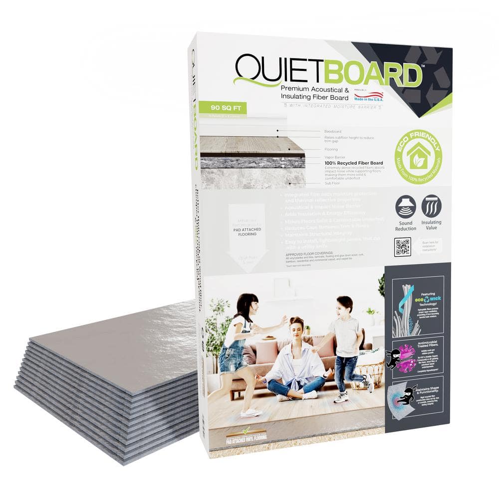 Gray Rigid Fiber Board Underlayment with Vapor Barrier, 2' x 3'