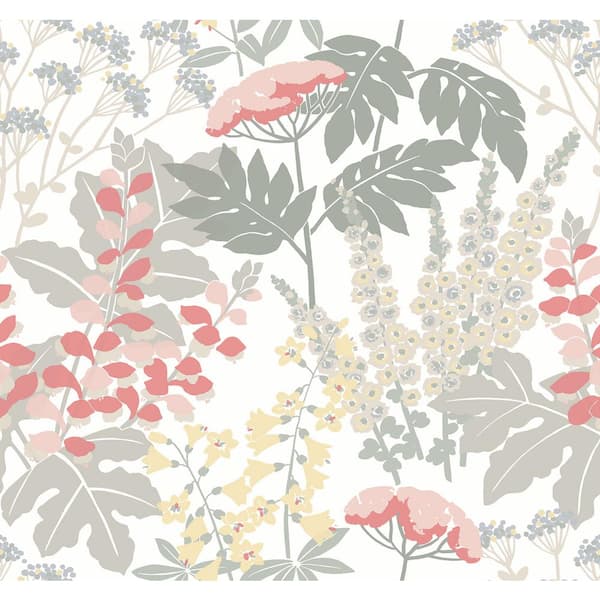 A-Street Prints Pink Brie Forest Flowers Wallpaper Border Sample