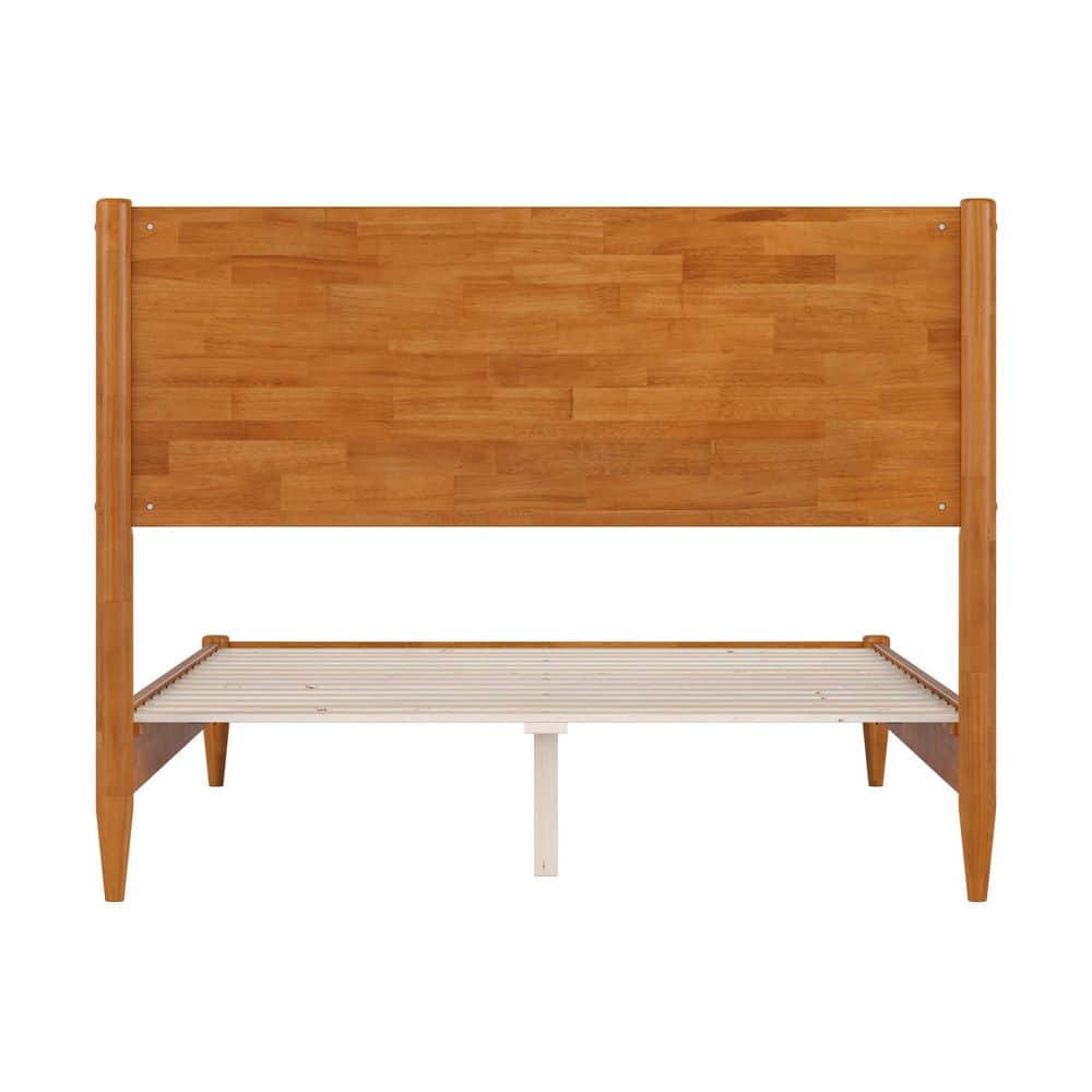 Pasadena Light Toffee Full Solid Wood Platform Bed with Headboard
