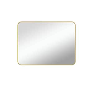 48 in. W x 36 in. H Rectangular Framed Wall Bathroom Vanity Mirror in Gold