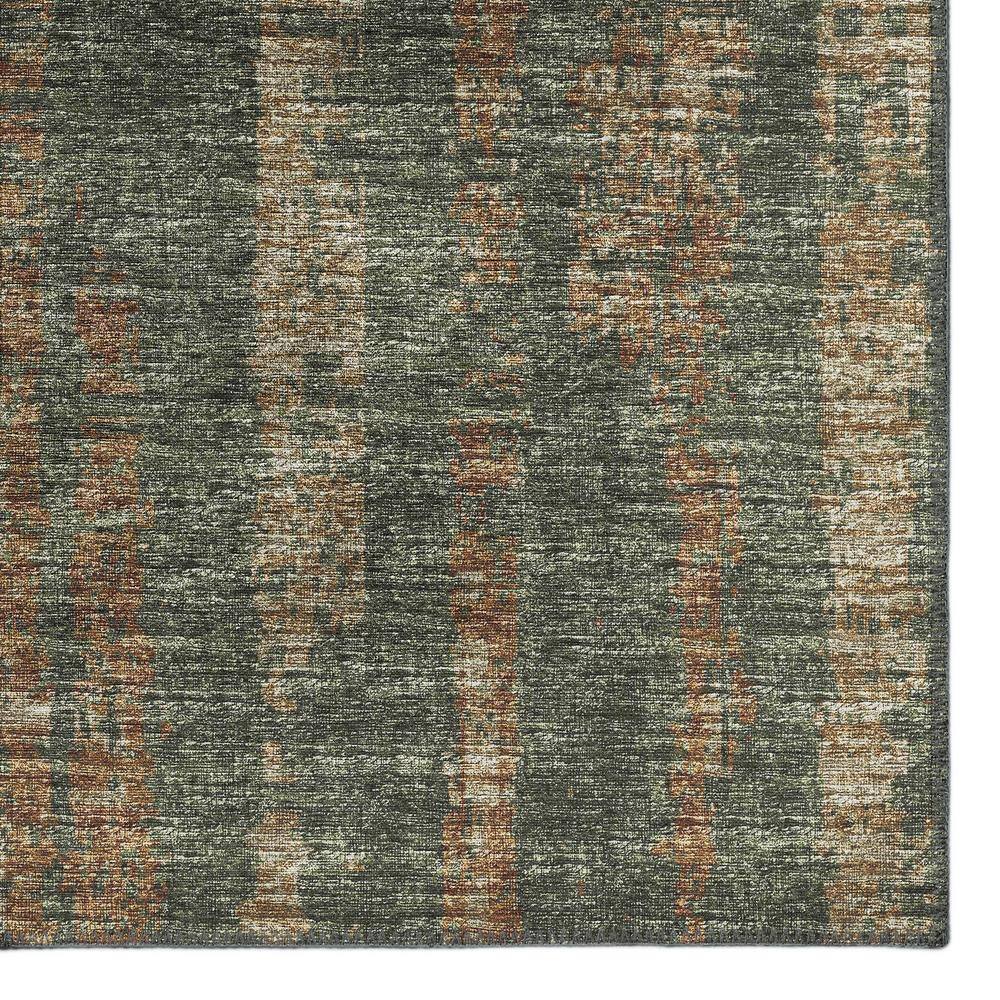 Green Chenille Flat Woven Washable Rectangular Rug 3' x 5'