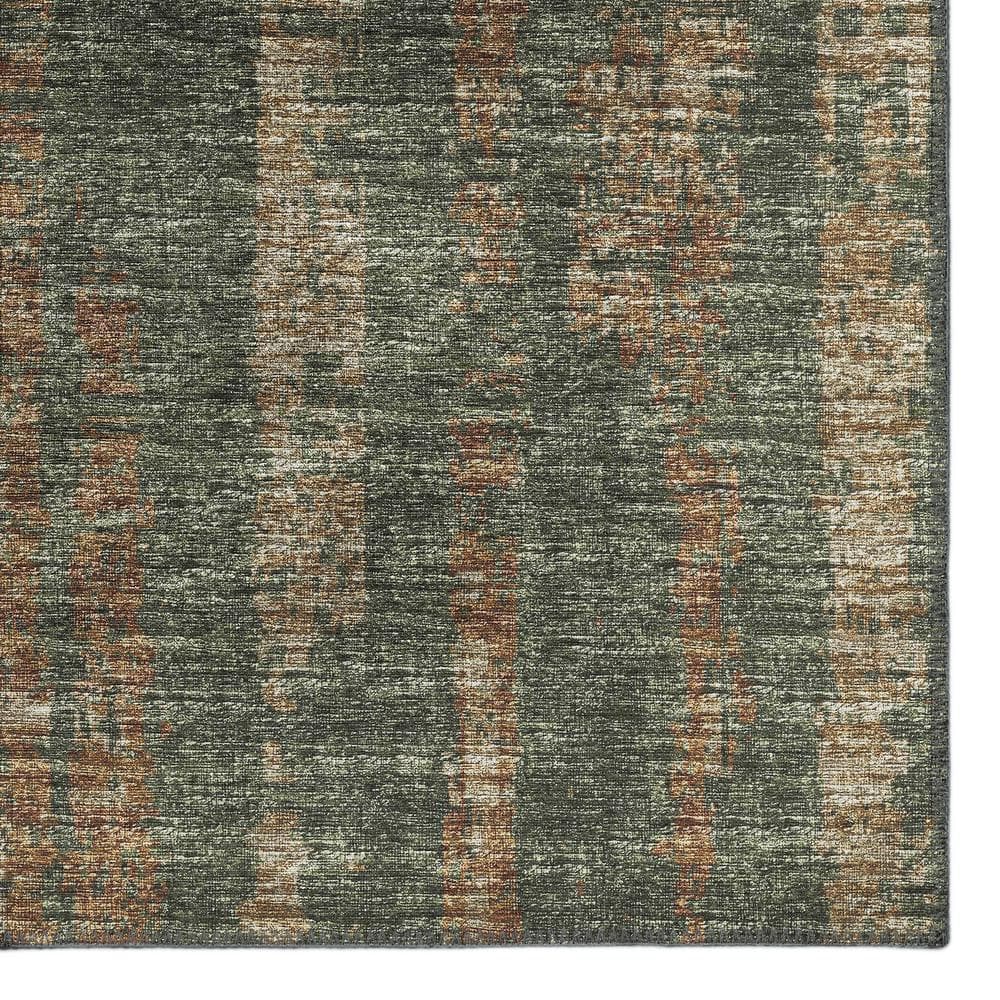 Rylee Green and Beige Flat Woven Chenille 8' x 10' Area Rug