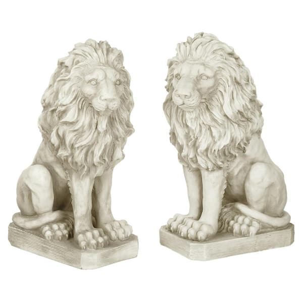Design Toscano Mansfield Manor Lion Sentinel Left and Right Statue Set (2-Piece)