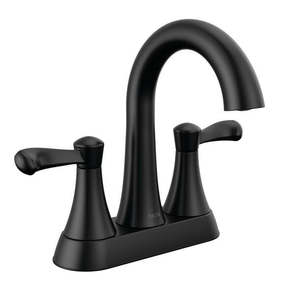 Delta Esato 4 in. Centerset Double Handle Bathroom Faucet in Matte ...