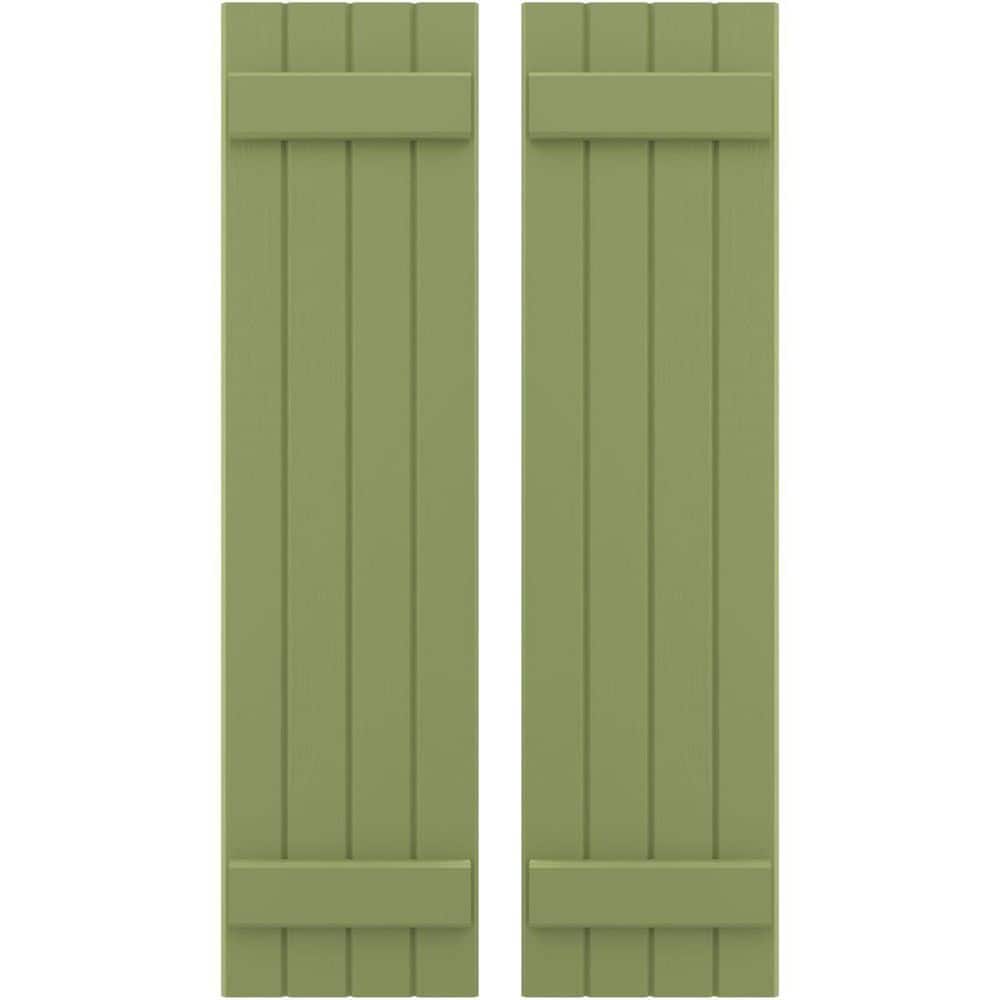 14 in. W x 41 in. H Americraft 4-Board Exterior Real Wood Joined Board and Batten Shutters in Moss Green price history on PriceWatchPro