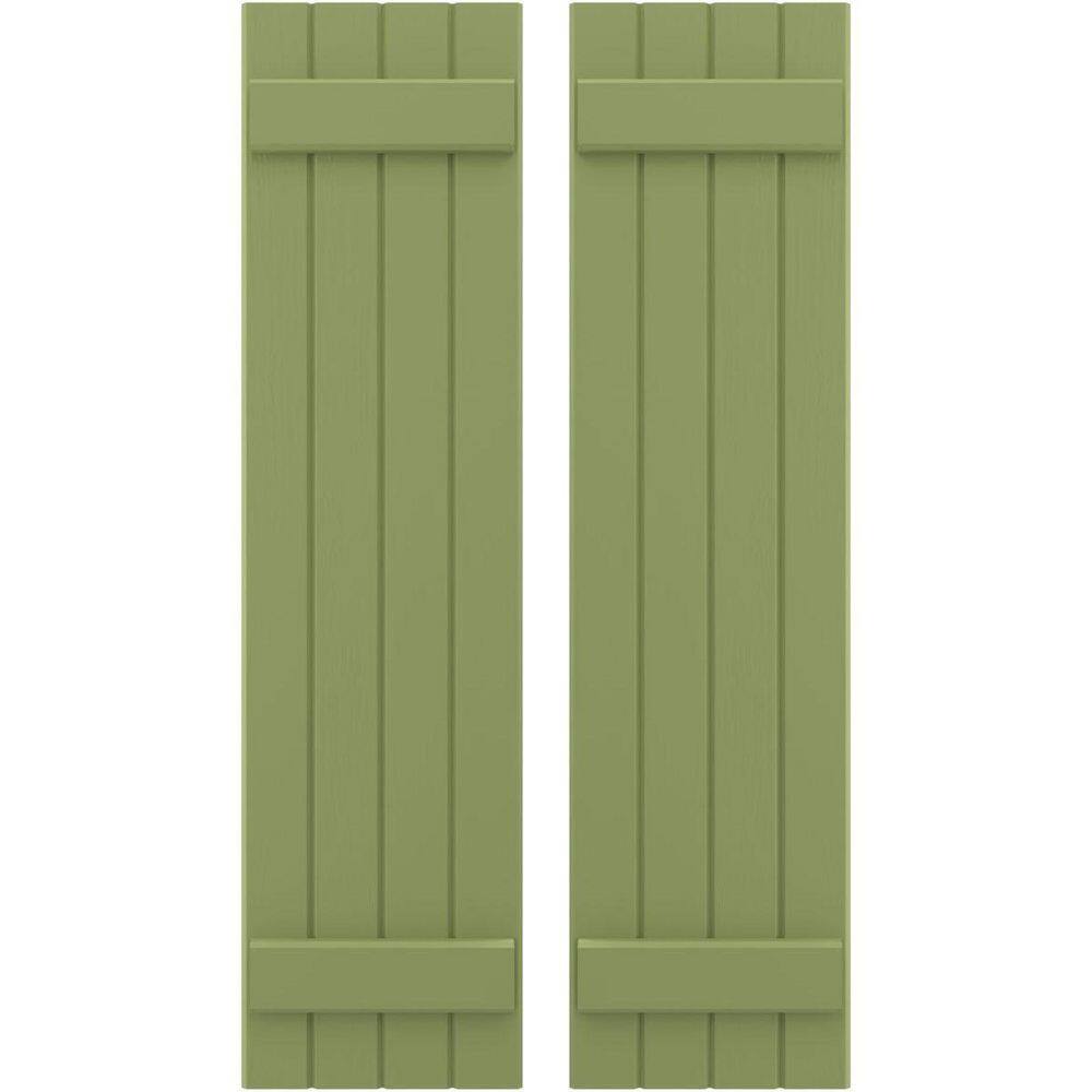 14 in. W x 44 in. H Americraft 4-Board Exterior Real Wood Joined Board and Batten Shutters in Moss Green price history on PriceWatchPro