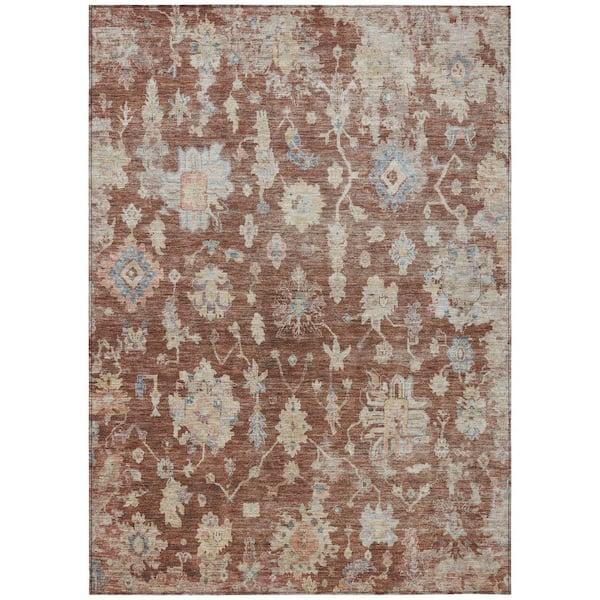 Chantille Machine Washable Indoor/Outdoor Abstract ACN2355 Paprika 8 ft. x 10 ft. Area Rug