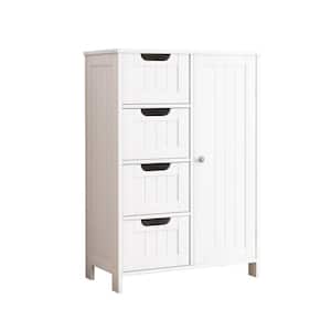 21.70 in. W x 11.80 in. D x 31.90 in. H White MDF Freestanding Linen Cabinet Bathroom Storage Cabinet in White