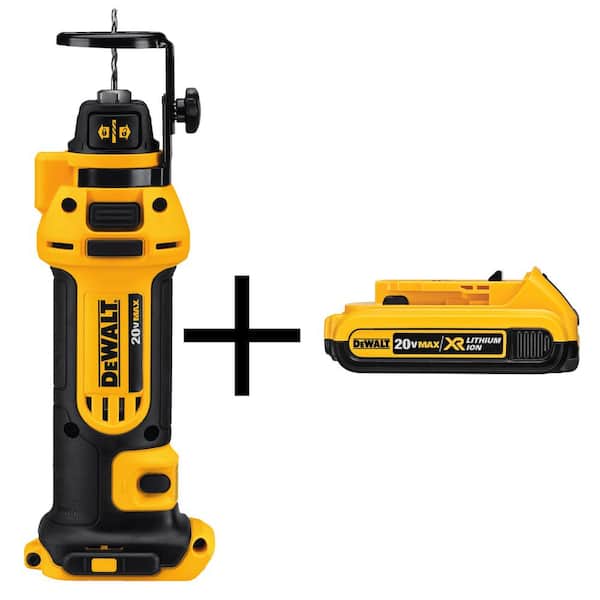 DEWALT 20V MAX Cordless Drywall Cut-Out Tool and (1) 20V MAX Compact Lithium-Ion 2.0Ah Battery