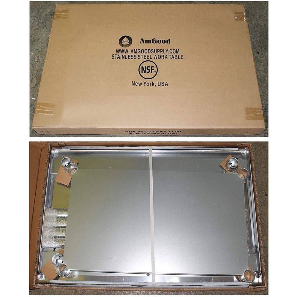 96" Long Stainless Steel Commercial Work Table with Galvanized Undershelf