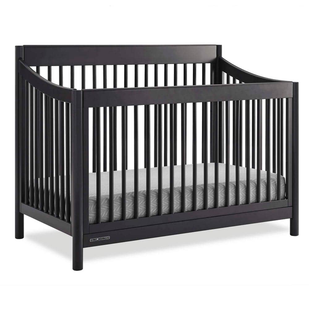 Midnight Grey 6-in-1 Convertible Crib with Modern Spindles