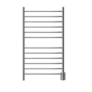 Radiant Large Curved 12-Bar Combo Plug-in and Hardwired Electric Towel Warmer in Brushed Stainless Steel