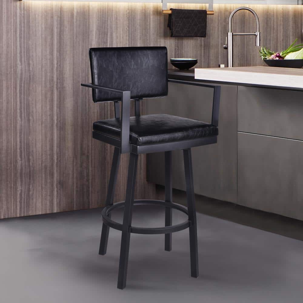 Bar Pipe Stool with foot rail – Aluminium Flanges-Pipe Furniture
