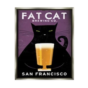 Fat Cat Brewing Vintage Typography Design by Ryan Fowler Floater Frame Typography Art Print 21 in. x 17 in.