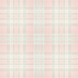 Check Plaid Turquoise, Pink & Cream Vinyl Roll Wallpaper (Covers 55 sq. ft.)