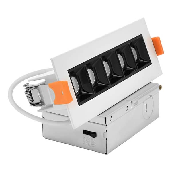 5-Head Integrated LED Recessed Linear Downlight, Multilight, 5CCT, CRI90, 11W 600LM, 45° Beam, 120V, Dimmable, ETL