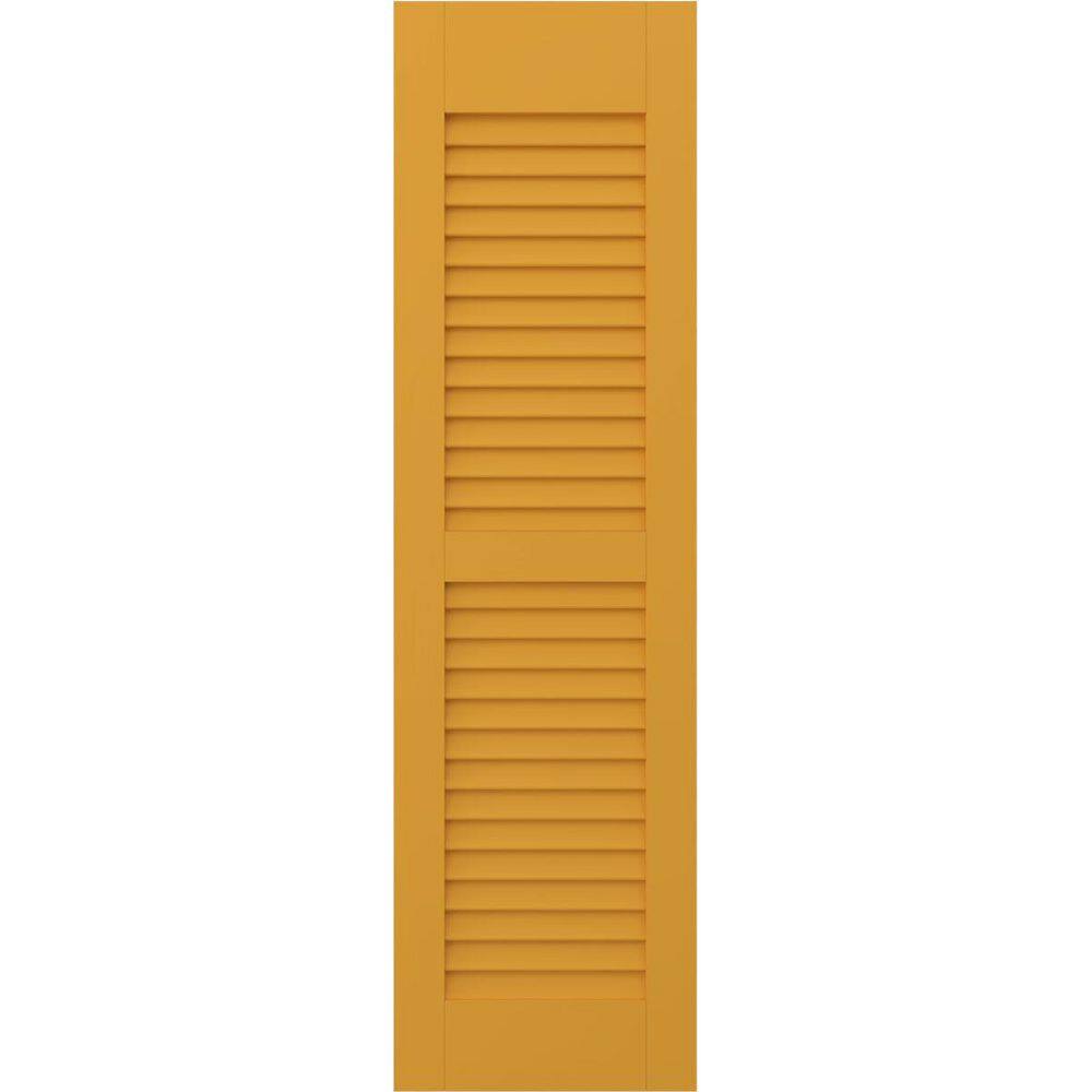 15 in. W x 40 in. H Americraft 2 Equal Louver Exterior Real Wood Shutters Pair in Turmeric price history on PriceWatchPro