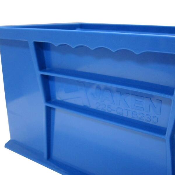 4-Pack W x 18 in Stackable Plastic Storage Bin in Blue 11 in H D x 10 in 