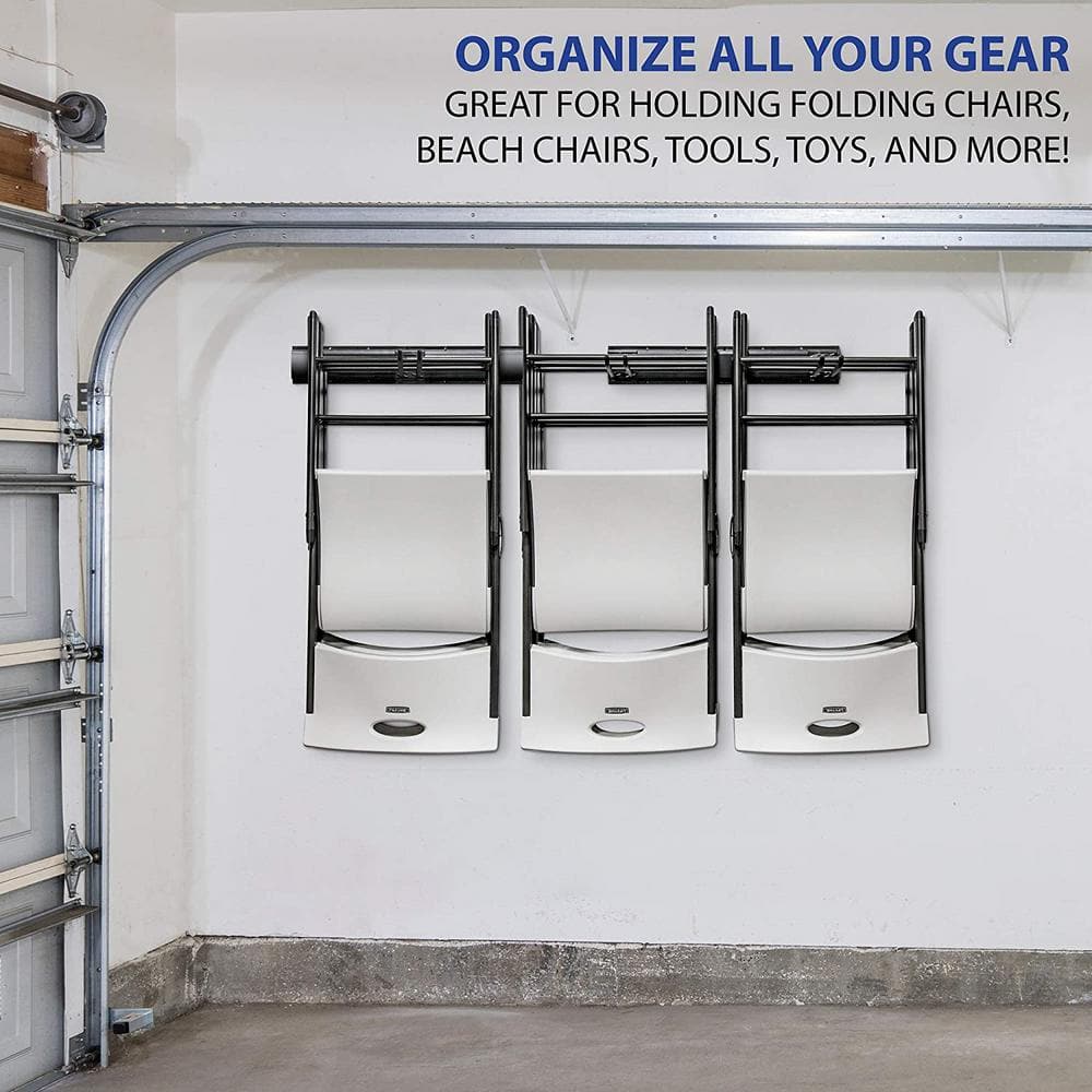 Heavy Duty Wall-Mounted Folding Chair Storage Rack