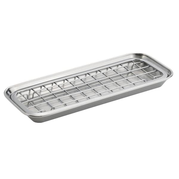 interDesign Polished Stainless Steel Sponge Tray (2-Piece)
