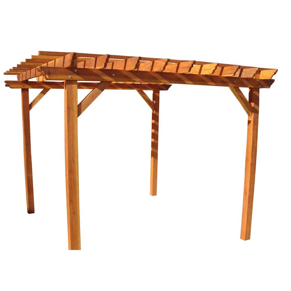 Best Redwood 18ft x 18ft Natural Wood Farmhouse Pergola