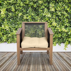 19 in. W Square Patio Seat Cushion in Soft Beige 2-Pack