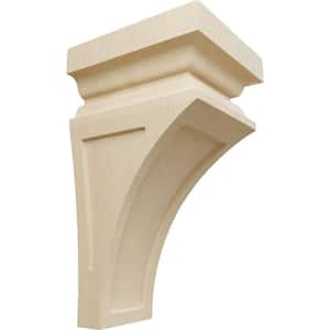 6 in. x 12 in. x 6-3/4 in. Rubberwood Large Nevio Wood Corbel