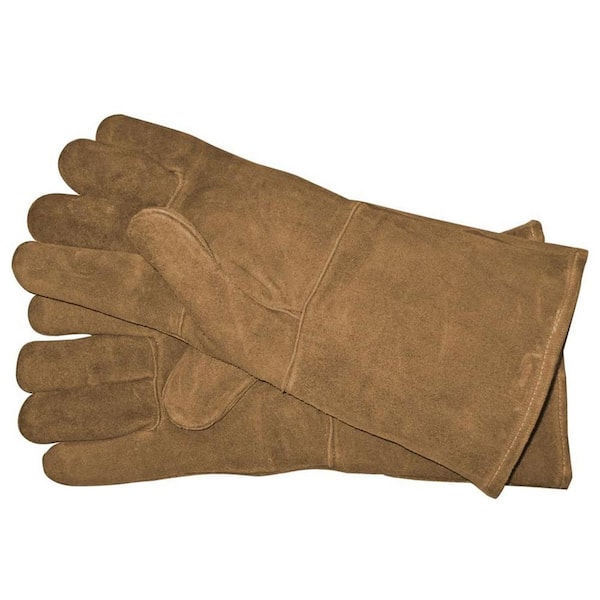 Unbranded Brown Ergonomic Fireplace Leather Gloves