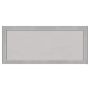 Vista Brushed Nickel Narrow Framed Grey Corkboard 33 in. x 15 in. Bulletin Board Memo Board