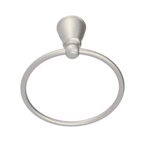 Lisbon Wall Mounted Towel Ring in Brushed Nickel Finish