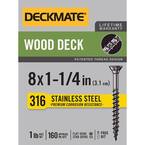 Marine Grade Stainless Steel #8 X 1-1/4 in. Wood Deck Screw 1lb (Approximately 160 Pieces)