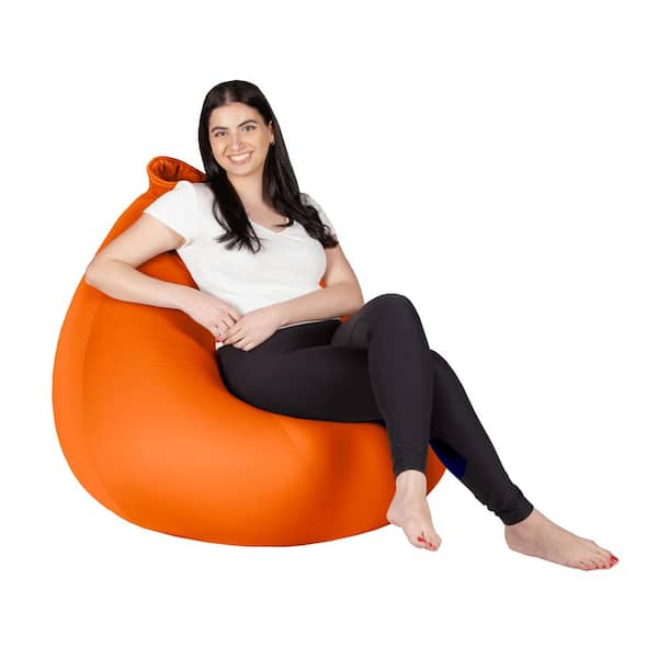 NORKA LIVING Balloon shaped stretchable bean bag chair in Spandex Orange
