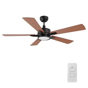 Sheffield 56 in. Color Changing Integrated LED Indoor Matte Black 10-Speed DC Ceiling Fan with Light Kit/Remote Control