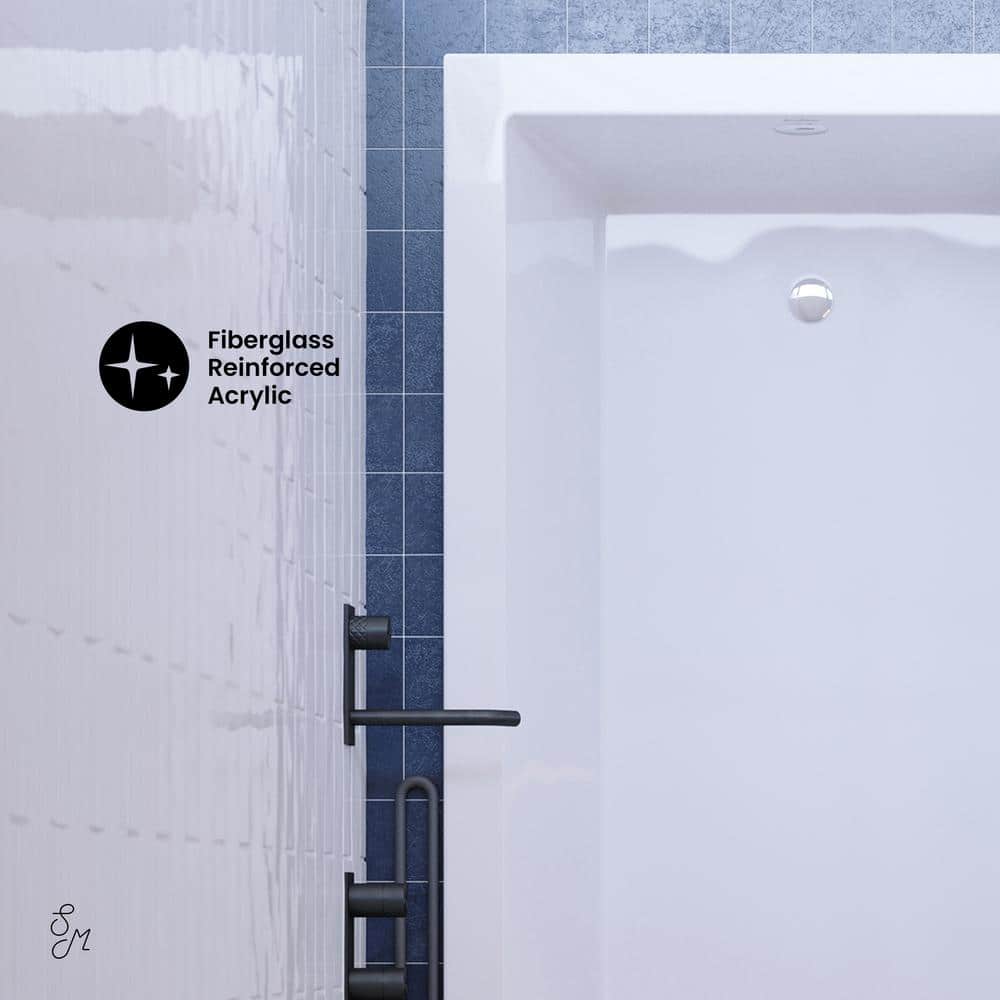 Voltaire 36" White Acrylic Drop-In Bathtub