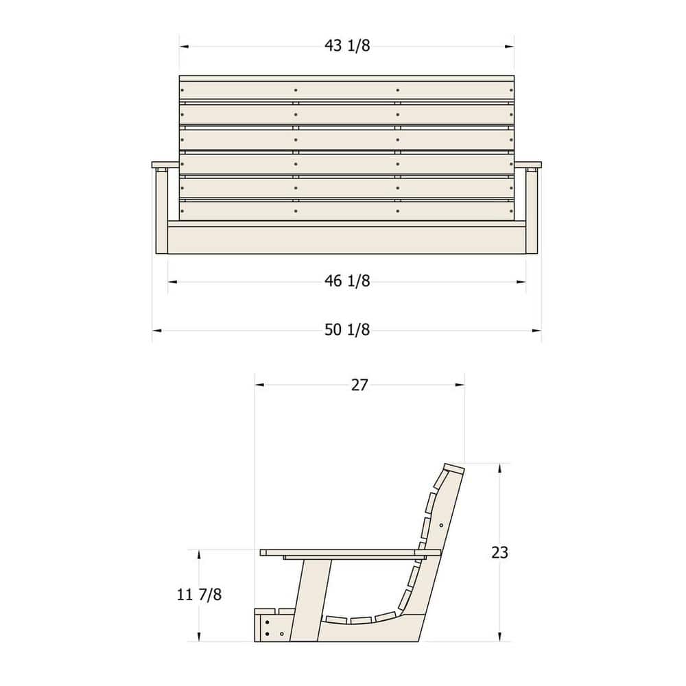 Cabana Tan 4ft Recycled Plastic Outdoor Porch Swing