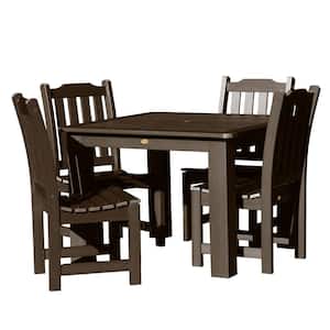 Lehigh Weathered Acorn 5-Piece Recycled Plastic Square Outdoor Dining Set