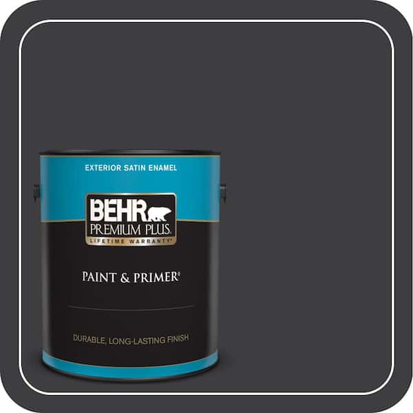 1 gal. #PPH-34 Black Smoke Satin Enamel Exterior Paint & Primer