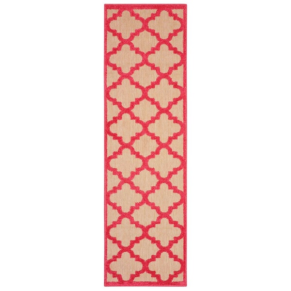 Home Decorators Collection Marina Pink 2 ft. x 8 ft. Outdoor Runner Rug