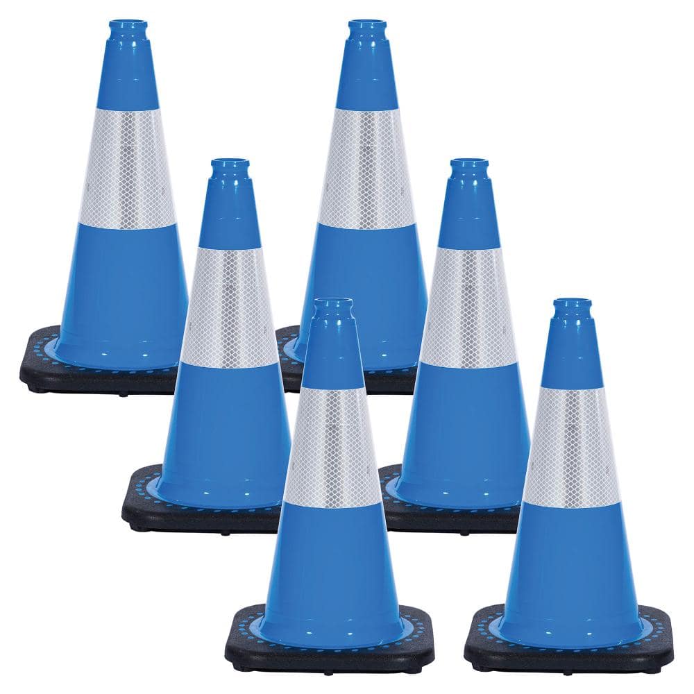 "18"" Sky Blue Reflective Traffic Cones (6-Pack)" price history on PriceWatchPro