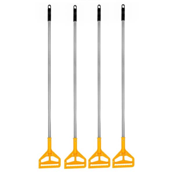 Alpine Industries 55 in. Quick Change Fiberglass Mop Handle, Gray (4-Pack)