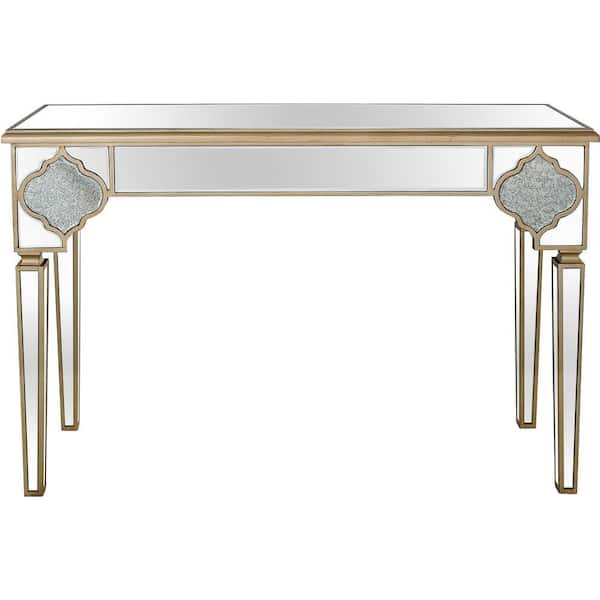 Camden Isle Zahra 47.2 in. Champagne Rectangle Glass Console Table
