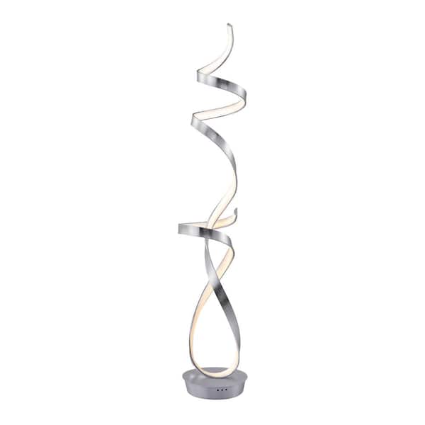 ARTIVA Orchestra II 63 in. H, Silver(Anodized Aluminium)56-Watt Unique Modern Standard LED Floor Lamp with Dimmer,LED998568DALU