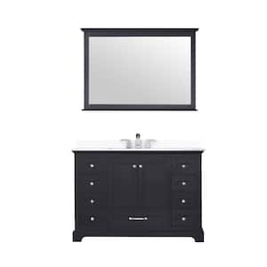 Dukes 48 in. W x 22 in. D Espresso Single Bath Vanity, Cultured Marble Top, Faucet Set, and 46 in. Mirror