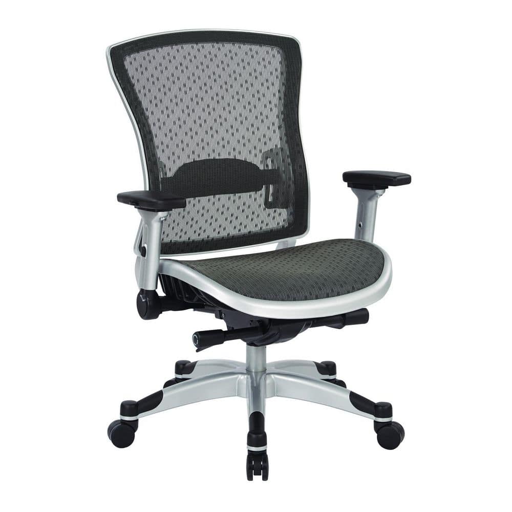 Mesh Seat Adjustable Height Executive Chair in Black with Adjustable Arms