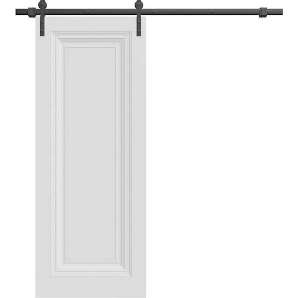 7111 36 in. x 84 in. Sold Core White Color Wood Sliding Barn Door with Hardware Kit