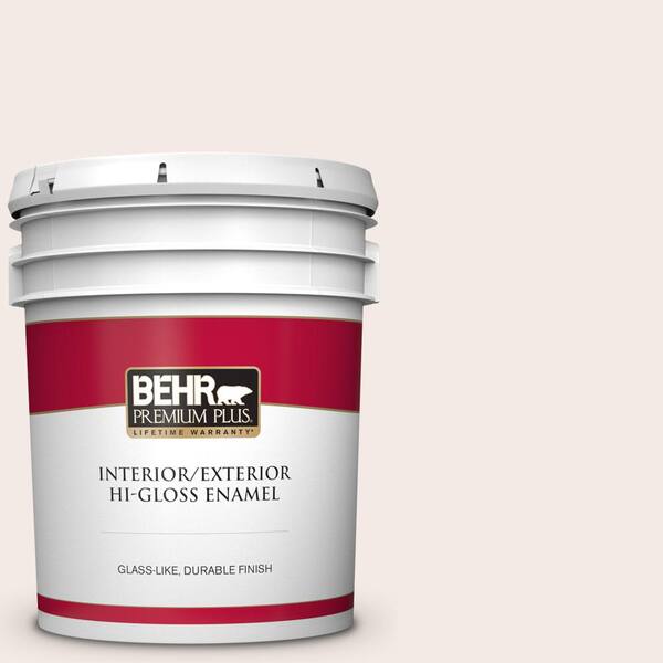 BEHR PREMIUM PLUS 5 gal. #PPU5-09 Bleached Linen Hi-Gloss Enamel Interior/Exterior Paint