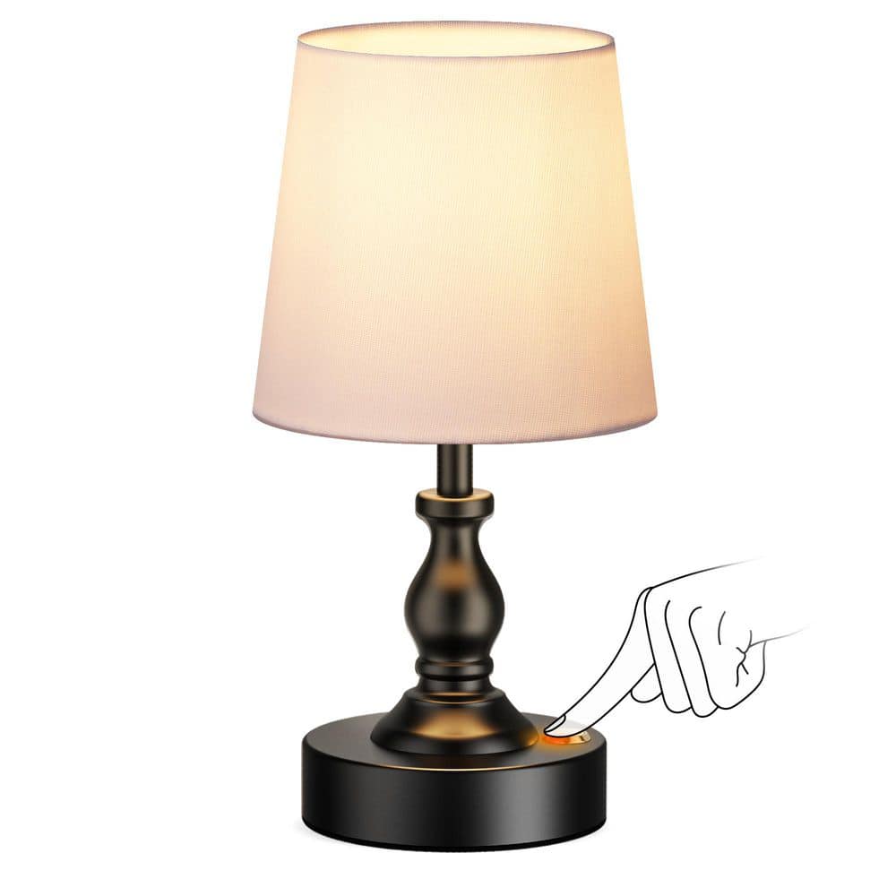 10'' Modern Black Mini LED Touch Table Lamp, 5200mAh Rechargeable Battery Desk Lamp with 3-Level Dimmable for Patio Home price history on PriceWatchPro