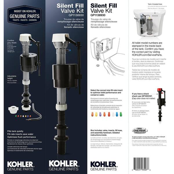 Kohler Silent Fill Toilet Valve Kit Gp1138930 The Kohler Silent Fill Toilet Valve Kit
