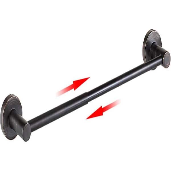 PRIMEPLUS 28 in. Wall Mounted Stainless Steel Adjustable Single Towel Bar in Oil Rubbed Bronze