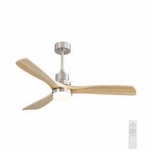 AuraVista 52 in. Indoor Brushed Nickel Ceiling Fan with LED Light Bulbs and Remote Control